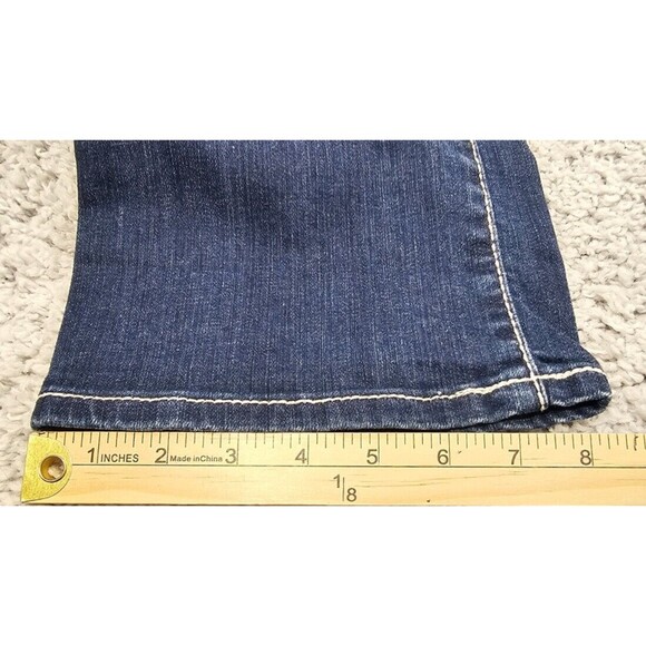 BKE Stella Capri Jeans Low-Rise Distressed Dark Wash Thick Stitch Womens 28x22 - Picture 16 of 16